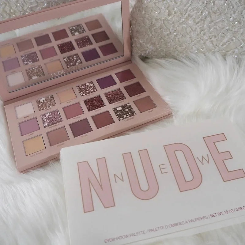 18 Colors Nude Eyeshadow Palette | Matte & Shimmer Pigmented Shades | Long-Lasting Eye Makeup