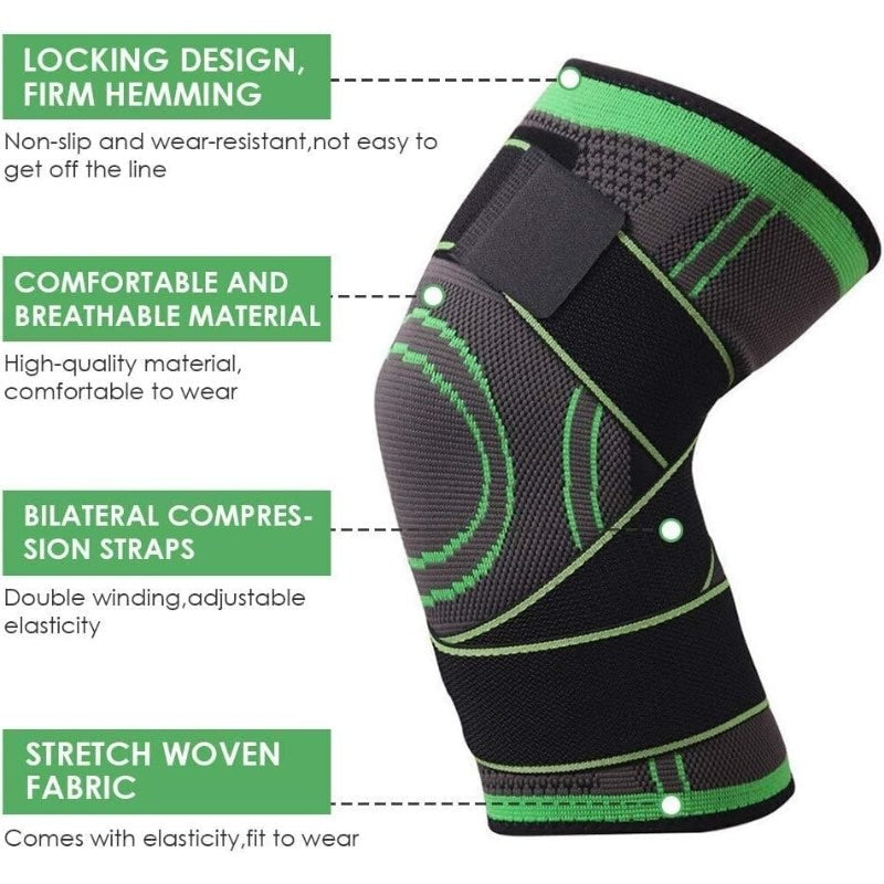 Adjustable 3D Knee Support Band | Pressure Weave Brace for Men & Women
