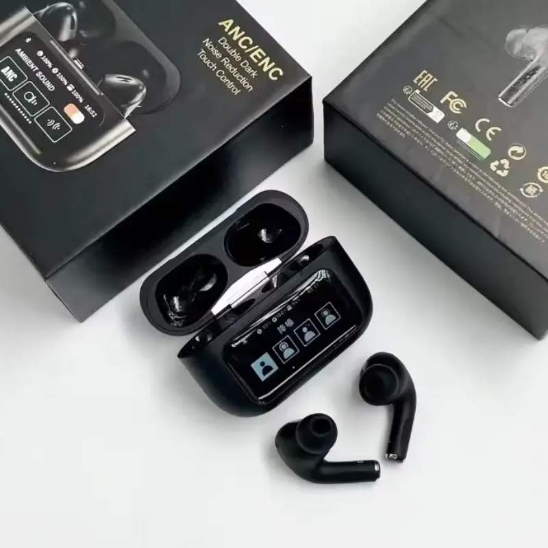 Airpods X Pro Black ANC Fifth Generation + Smart Screen