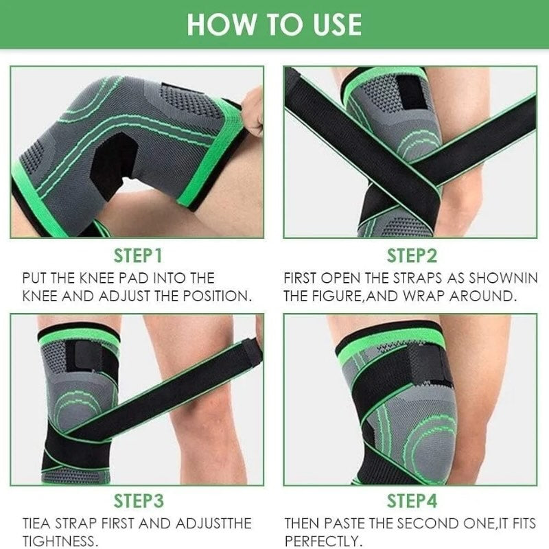 Adjustable 3D Knee Support Band | Pressure Weave Brace for Men & Women