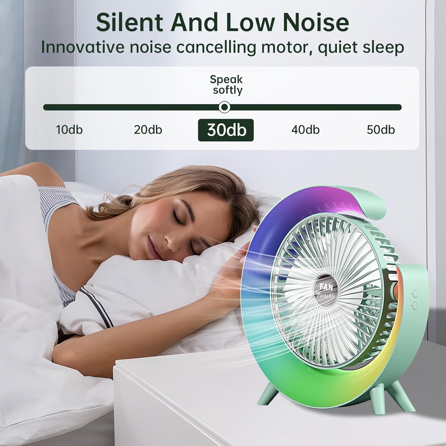 Colorful Desktop Fan | USB Rechargeable