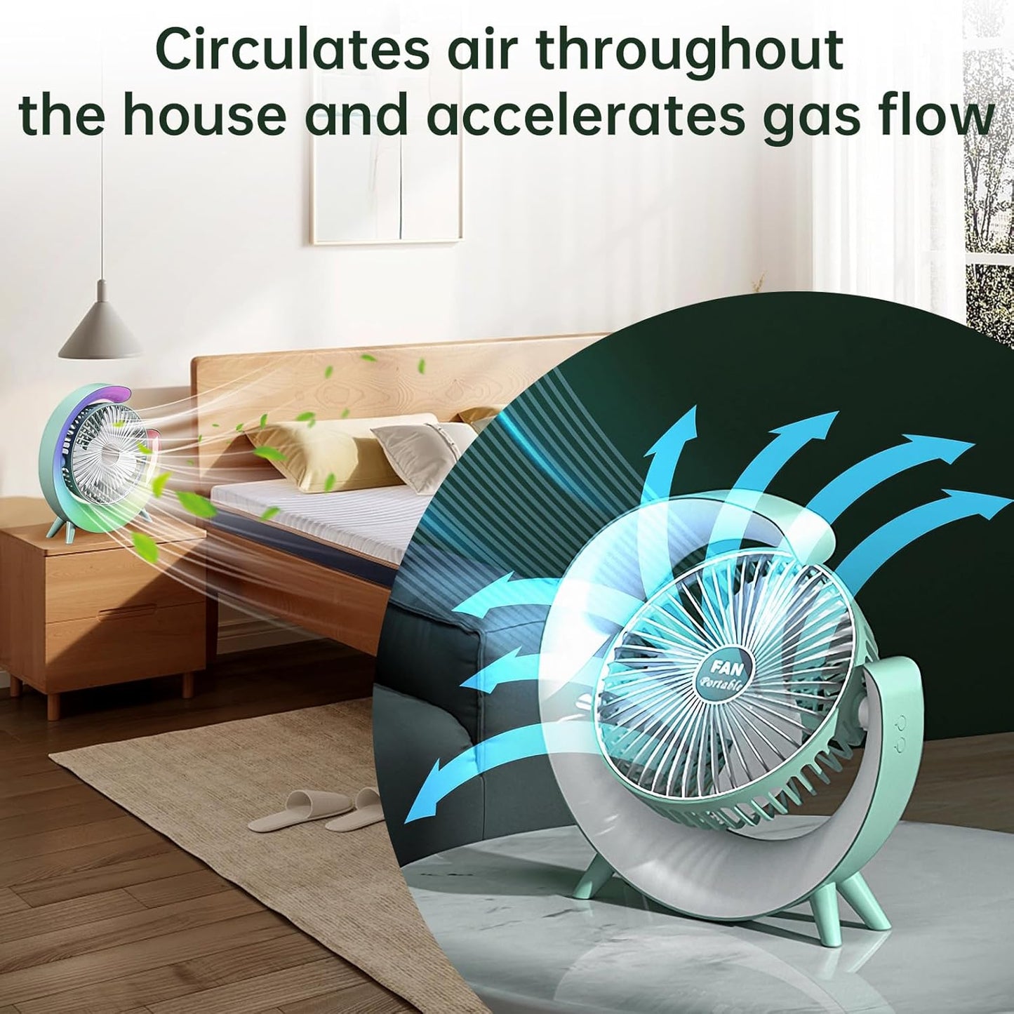 Colorful Desktop Fan | USB Rechargeable