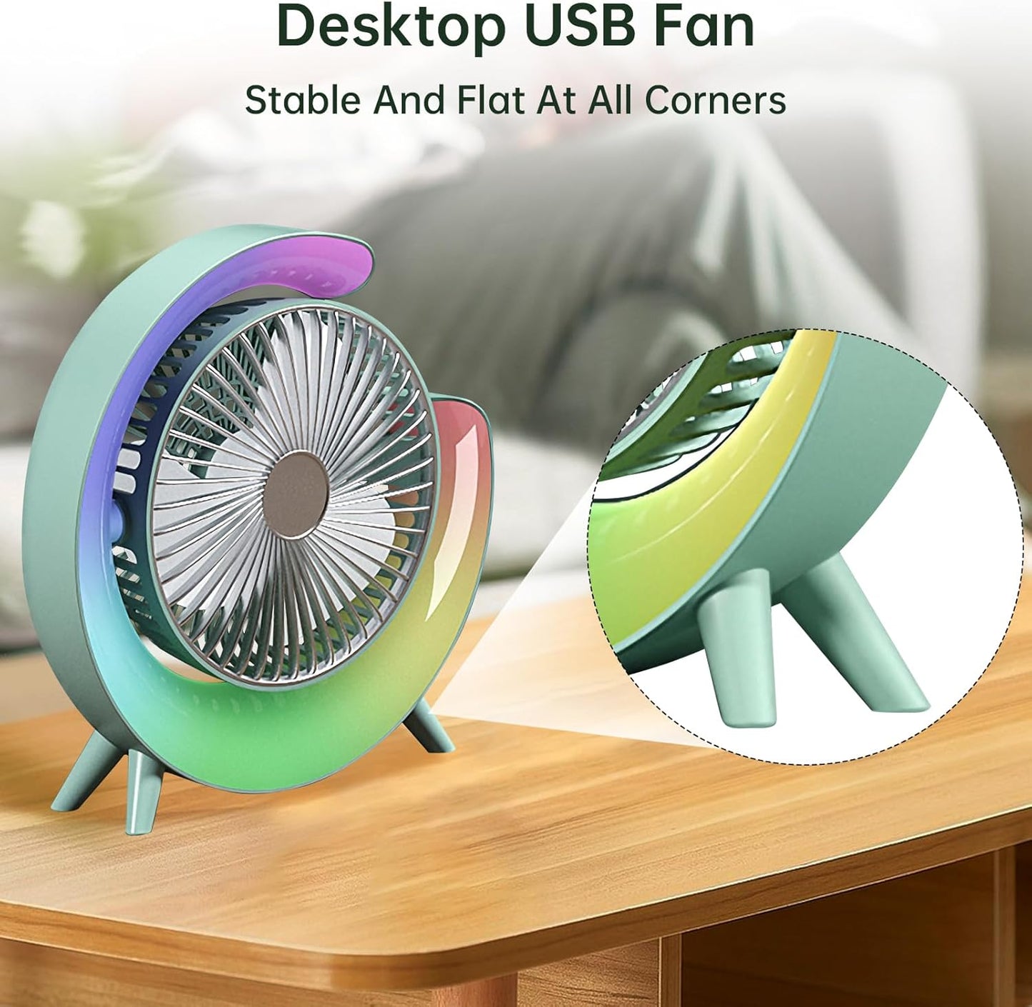 Colorful Desktop Fan | USB Rechargeable