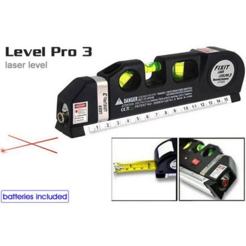 Laser Level Pro 3 Laser Vertical Measuring Tape Metric Rulers
