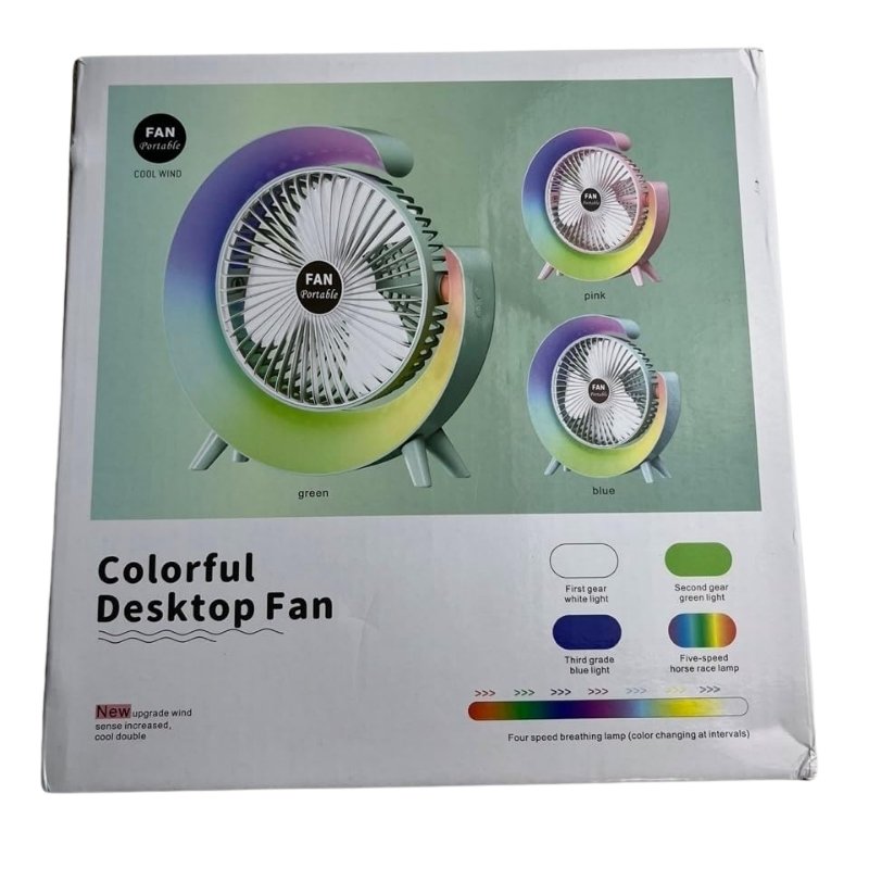 Colorful Desktop Fan | USB Rechargeable