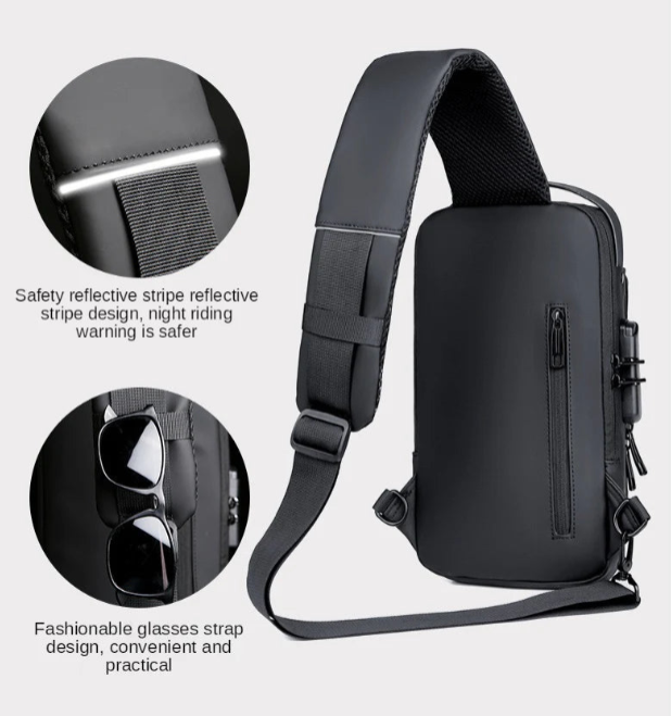 Multifunction Anti-Theft USB Charging Crossbody Shoulder Bag | Stylish, Secure, and Ready for Adventures Blue, Brown, Black