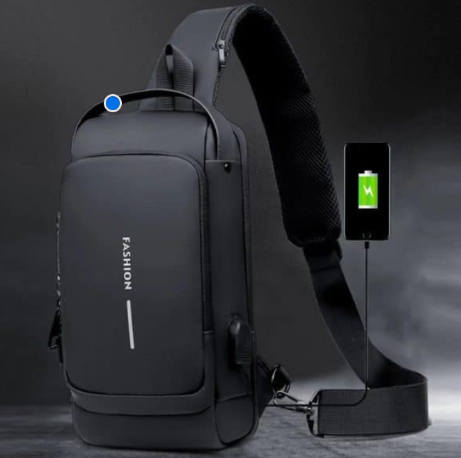 Multifunction Anti-Theft USB Charging Crossbody Shoulder Bag | Stylish, Secure, and Ready for Adventures Blue, Brown, Black