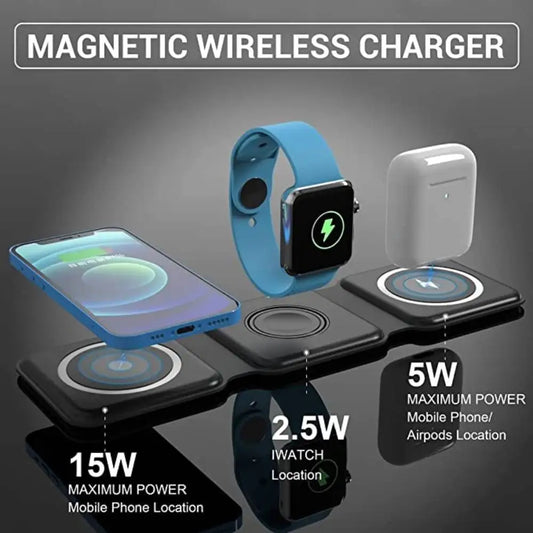 3 in 1 Magnetic Wireless charger Foldable 15W Original