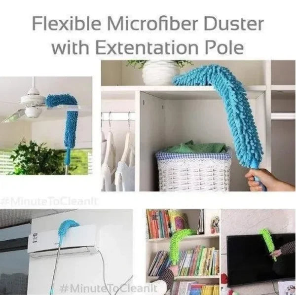 Flexible Micro-Fiber Duster With Telescopic Stainless Steel Handles